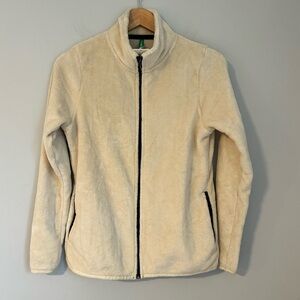 NWT Angela BeBe Fleece Zip Jacket Ivory Size M